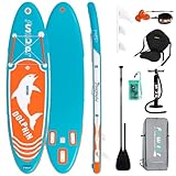 FunWater Aufblasbares Stand Up Paddle Board Surfbrett SUP Komplettes Paddleboard Zubehör Verstellbares Paddel, Pumpe, Reiserucksack, Leine, wasserdichte Tasche, Erwachsene Paddelboard