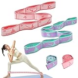 Yoga Band Pilates ZubehöR,Stretchband,Sport Gummiband Fitness, Lila und GrüN + Pink，Weich und Bequem, Ausreichende ElastizitäT, VerschleißFest,und VerfüGt üBer Eine Hervorragende Haltbarkeit