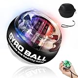 BeSokar Gyroball, Handgelenktrainer-Ball, Auto-Start, 5-stufiger Widerstands-/Lichtsteuerung, Gyroskopischer Unterarm-Trainer, zur Stärkung von Armen, Fingern, Handgelenk (​Transparentes Gehäuse)