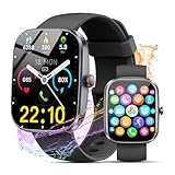Smartwatch Herren Damen mit Telefonfunktion, 1.91' Fitnessuhr Damen, 100+Sportmodi IP68 Wasserdicht Sportuhr, Smart Watch mit Schrittzähler, Herzfrequenz, SpO2, Schlafmonitor, Uhren für iOS Android