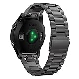 AISPORTS Kompatibel mit Garmin Forerunner 745/935/945/955/965 Armband Edelstahl Damen Herren, 22mm Quick Fit Uhrenarmband Verstellbares Sportarmband Ersatzarmband für Garmin Descent G1/Quatix 7/6/5