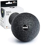 BLACKROLL® BALL 08 Faszienball (8 cm), kleine Faszienkugel für die punktuelle Selbstmassage, Massageball zur Behandlung von Muskelverspannungen, mittlere Härte, Made in Germany, Schwarz