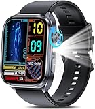 2025 AI-GPT Smartwatch Herren mit EKG blυtdruckmessung Gesundheitsuhr ΒΙυtｚυcker 2.0'HD Fitnessuhr Pulsuhr HRV Herzfrequenz,SpO2,Schlafanalyse,Apnoe-Monitor,Bluetooth-Anruf,SOS,IP68 Wasserdicht,Licht
