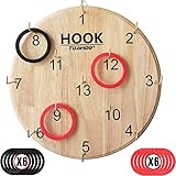 TUAHOO Haken Ring Wurfspiel, Outdoor Spiele für Kinder ab 3 Jahre und Erwachsene, Dartscheibe, Ring Toss Hook Battle Game, Ringwurfspiele mit Zielscheibe für Kindergeburtstag, Gartenpartys, 30cm