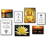 TypeStoff Poster-Set – Yoga – Kunstdrucke ohne Rahmen - Typografie-Bilder auf hochwertigem Karton - Plakat, Druck, Print, Wandbild zum Thema Entspannung und Yoga - PS-00966