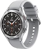 Samsung Galaxy Watch4 Classic, Runde Bluetooth Smartwatch, Wear OS, drehbare Lünette, Fitnessuhr, Fitness-Tracker, 46 mm, Silver (Deutche Version)