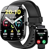 OUKITEL Smartwatch Herren Damen, 1,91'' HD Smart Watch Fitness Tracker mit Telefonfunktion, 140+ Sportmodi Fitnessuhr IP68 Wasserdicht, Sportuhr mit Puls/Schlaf/SpO2/Schrittzähler, Uhr für Android iOS