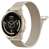 Astorgos 18mm Metall Armband Kompatibel mit Garmin Venu 4 41mm/3S/2S; Forerunner 265S/255S; Vivoactive 4S/Vivomove 3S, Mesh Edelstahl Ersatzband Magnetverschluss Armband für Männer Frauen,ChampagnGold