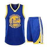 2-Teiliges Kinder/Erwachsene Basketball Jersey,Kinder/Erwachsener Basketball Jersey & Basketball Shorts,Kinder/Erwachsener ärmelloses Atmungsaktives Basketball T-Shirt Weste und Shorts Blau L