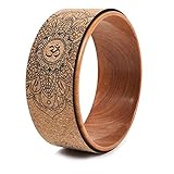 Exogio Yoga Rad Wheel aus Kork, 33cm Dharma Rad für Pilates Gymnastik, Pilates Rolle, Mandala Yoga-Ring, Yogas-Rolle für Gymnastik, Stretching Dehnung, verbessert die Haltung
