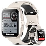 anyloop Smartwatch Herren Damen mit Telefonfunktion, Sportuhr Eingebautes GPS, 1.78' AMOLED Touchscreen, Wasserdicht Fitnessuhr, Schrittzähler, Fitness Tracker Armbanduhr für Android iOS Weiß