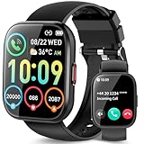 Smartwatch Damen Herren, 1,85' HD Screen Smart Watch mit Telefonfunktion, Fitnessuhr mit 112 Sportmodi/Fitness Tracker, IP68 wasserdichte Sportuhr mit Schrittzähler/Schlafüberwachung/Herzfrequenz