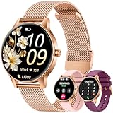 Smartwatch Damen mit Bluetooth Telefonfunktion Sportuhr: 1.27' HD Touchscreen Smart watch mit Pulsuhr Menstruationszyklus Schlafmonitor 100+ Sportmodi Fitnessuhr IP68 Wasserdicht uhren iOS Android
