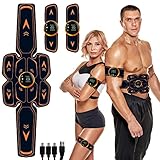 Queath EMS Trainingsgerät, EMS Bauchtrainer, USB Wiederaufladbar Muskelstimulator bauchtrainermit - Bauchmuskeltrainer EMS Elektrische Muskelstimulation