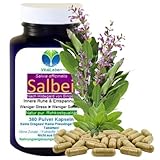 SALBEI Salbeiblätter 360 KAPSELN gegen Schwitzen & natürliche Hilfe bei Hitzewallungen + Nachtschweiß + Blähungen. 100% NATUR pur! KEIN Extrakt! Ohne ZUSATZSTOFFE! 27265-360