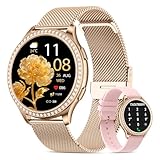Miecgth Smartwatch Damen 1.32' HD Touchscreen Uhr mit Telefonfunktion Herzfrequenz 120+ Sportmodi Fitness Tracker IP68 Schlafmonitor Schrittzähler Smart Watch für iOS Android (Rose Gold)