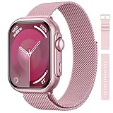 RUXINGX Smartwatch Damen mit 1000mAh Akku, 100 Tage Ultralange Standby, 1.83' Fitness Tracker Herzfrequenz/SpO2/Schlaf, 120+Sportmodi, IP68 Fitnessuhr Telefonfunktion Schrittzähler Android iOS Rosa