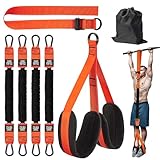 Kottwca Klimmzughilfebänder, Robuste Klimmzug-Widerstandsbänder, Verstellbar Resistance Bands mit Zwei Fußstützen und Tasche, Klimmzug-Hilfsbänder für Krafttraining