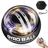 BeSokar Gyroball, Handgelenktrainer-Ball, Auto-Start, 5-stufiger Widerstands-/Lichtsteuerung, Gyroskopischer Unterarm-Trainer, zur Stärkung von Armen, Fingern, Handgelenk (​Transparentes Gehäuse)