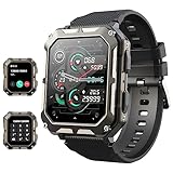 Blackview Smartwatch Herren, Fitnessuhr mit Bluetooth Anruf Sprachassistent, 1,83'' HD-Touchscreen, IP68 Wasserdicht, Sportuhr, 123 Sportmodi, Pulsmesser, Schlafmonitor, Schrittzähler, für iOS/Android