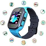 Kinder-Smartwatch LBS Smartwatch für Kinder mit Taschenlampen, Anti-Verlust-Sprachchat, für Jungen und Mädchen, Geburtstagsgeschenke (blau)