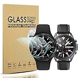 Diruite 4 Stück Displayschutz für Samsung Galaxy Watch 4 Classic 46mm (2021)/Galaxy Watch 3 45mm (2020) Schutzfolie(Durchmesser 34.5mm) [Kratzfest] [2.5D 9H Härte]