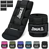 BAGAIL Verstellbare Knöchelgewichte 2er Pack, mit abnehmbaren Sandsäcken, tragbare Handgelenk - und Knöchelgewichtsriemen, 0,4-1,6kg pro Riemen, 15-31cm Umfang, ideal für Krafttraining und Cardio