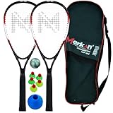 Merkan Speed-Badminton Set, 2 handliche Aluminiumschläger, Länge 58,9 cm, ideal geeignet für stabiles und schnelles Spielen, hochwertige Tasche (MSP-002)