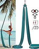 Aerial Yoga Tuch, 8 m, Vertikaltuch Set, inklusive Zubehör, dehnungsarme, hochwertige Stoffe (Dunkelgrün)