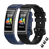 MIJOBS 2-teilige Armbänder für Huawei Band 4 Pro/Band 3 Pro/Band 3 Ersatzriemen Atmungsaktive und Weiche Sportarmbänder mit Silikonbändern Kompatibel mit Huawei Band 3/3Pro/4Pro