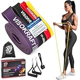 VISOKRAFT Widerstandsbänder Latex mit Türanker und Handgriffen, Fitnessbänder für Kraftraining, Fitnessband, Trainingsbänder, Klimmzugbänder, Krafttrainingssets,Physiotherapie, Yoga, Stretching