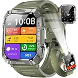 Blackview Smartwatch Herren, Fitnessuhr mit Telefonfunktion, Anrufe tätigen/empfangen, Kompass, IP68 Wasserdicht, Sportuhr mit 100+ Sportmodi, Puls-Schlaf-Monitor, Schrittzähler, Uhr für Android iOS