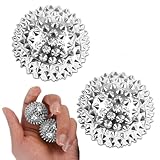 2 Stücke Magnetic Acupressure Balls, Panikattacken Hilfsmittel, Massageball für Die Hand Massage Small 32 mm Durchmesser Skills Borderline Set Stressbälle für Massage (Sliver)