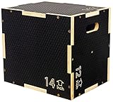 Signature Fitness 3 in 1 rutschfeste hölzerne Plyo Box Plyometrische Box Springen Übung, mehrere Größen