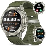 TIMU Smartwatch Herren, 1.45' HD Smart Watch Herren mit Anrufe tätigen/Empfangen, 114+Sportmodi Fitnessuhr mit Herzfrequenz/Schrittzähler/Schlafmonitor, IP68 Wasserdicht Sportuhr für Android iOS
