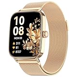 Smartwatch Damen mit Telefonfunktion,1.85' HD Uhren Damen mit Herzfrequenz Schlafmonitor SpO2 Schrittzähler,110+ Sportmodi Fitnessuhr,IP68 Wasserdichte Smart watch Kompatibel für iOS/Samsung/Android