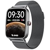 Smartwatch Herren Damen mit Telefonfunktion, 1,85' Fitnessuhr Smart Watch, 100+ Sportmodi Fitness Tracker mit Herzfrequenz/SpO2/Schlaf Monitor Schrittzähler, IP68 Wasserdicht Sportuhr für iOS Android