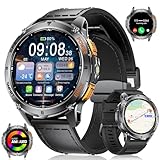 LIGE GPS Smartwatch Herren, 1.43'AMOLED HD Display Smartwatch, Fitnessuhr mit Integriertes LED Taschenlampe,110+Sport Modi/530mAh Akku/IP68 Wasserdicht/Barometerdruck/Höhenmesser/Kompass, iOS Android