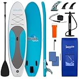SereneLife Stand Up Paddling Board Aufblasbares SUP Set mit Paddel, Pumpe und Tasche Touring SUP für Kinder und Erwachsene rutschfest tragbar für See Fluss und Meer 155 kg Tragkraft