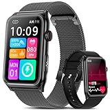 2025 Smartwatch Herren EKG/ΒΙυtｚυcker/BMI/HRV/Harnsäure/ΒΙυtdrυck, 1,57' Gesundheitsuhr mit Telefonfunktion 24H Pulsuhr SpO2 Schlaf/Apnoe-Monitor Fitnessuhr Schrittzähler,Smartband für iOS Android