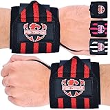 FIGHTSENSE Handgelenkbandagen(Wrist Wraps) für Gewichtheben,18“ Premium Qualität Handgelenk-Riemen(Wrist Straps) mit Hochbelastbar Daumenschlaufe-Fitnessstudio Wrist Wraps für Gewichtheben (Rot)