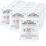 com-four® 20x Einweg Kälte Sofort-Kompresse 15 x 17 cm, aus speziellem Papier zum sofortigen Kühlen - Kältepack zum Knicken, für Erste-Hilfe, zur äußerlichen Anwendung (20 Stück - 15x17cm - Papier)
