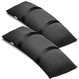 BaseMate Füllbare Sandsäcke für Sonnenschirmständer, 2 befüllbare Sandsäcke je 22 kg, Gebogene Sandsäcke für Outdoor-Schirmständer