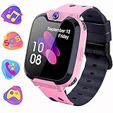 PTHTECHUS ® Kinder Smartwatch, Telefon Uhr mit Musik-Player, Video, Wecker, 16-Spiele, Aufkleber Kamera, Kids Smart Watch SOS, Kinderuhr Geschenk passend für Jungen und Mädchen im Alter von 4-14 Rosa