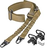 Taktischer Zweipunkt-Sling-2er-Pack Picatinny QD-Schling-Schwenk halterungen Verstellbarer Schulter Gurt für Gewehre-Schnell Spanner und Montage Basis inklusive (Khaki A)