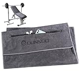 DUNSOO Fitness Handtuch I 120x50cm I Mikrofaser Sporthandtuch mit Reißverschlusstasche für Fitnessstudio und Training I Gym Handtuch (Dunkelgrau)