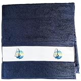 Huuraa Sporthandtuch Windsurfer Surfen Geschenk 50x100cm French Navy Baumwolle Windsurfer Geschenkidee