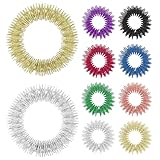 10 Stück Massageringe Set, Akupressur Ring und Handgelenk Massage Ring, Fingermassagering Finger Sensorische Akupressurring, Förderung der Durchblutung und Stressabbau