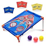 Cornhole Spiel Wurfspiel Game Set mit 6 Sitzsäcken und 3 Kugeln, Sitzsackwurf Draußen Garten Spielzeug, Tragbares 5-Loch Cornhole Board Spielzeug Für Familien Kinder Outdoor Aktivitäten