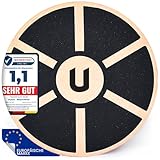 unycos - Balancebrett aus Holz Ø39,5 cm, Rutschfester Balance Board mit 360°-Drehung, Wackelbrett für Gleichgewicht, Koordination, Physio-Therapie & Ganzkörpertraining, Bis zu 100 kg Trägt
